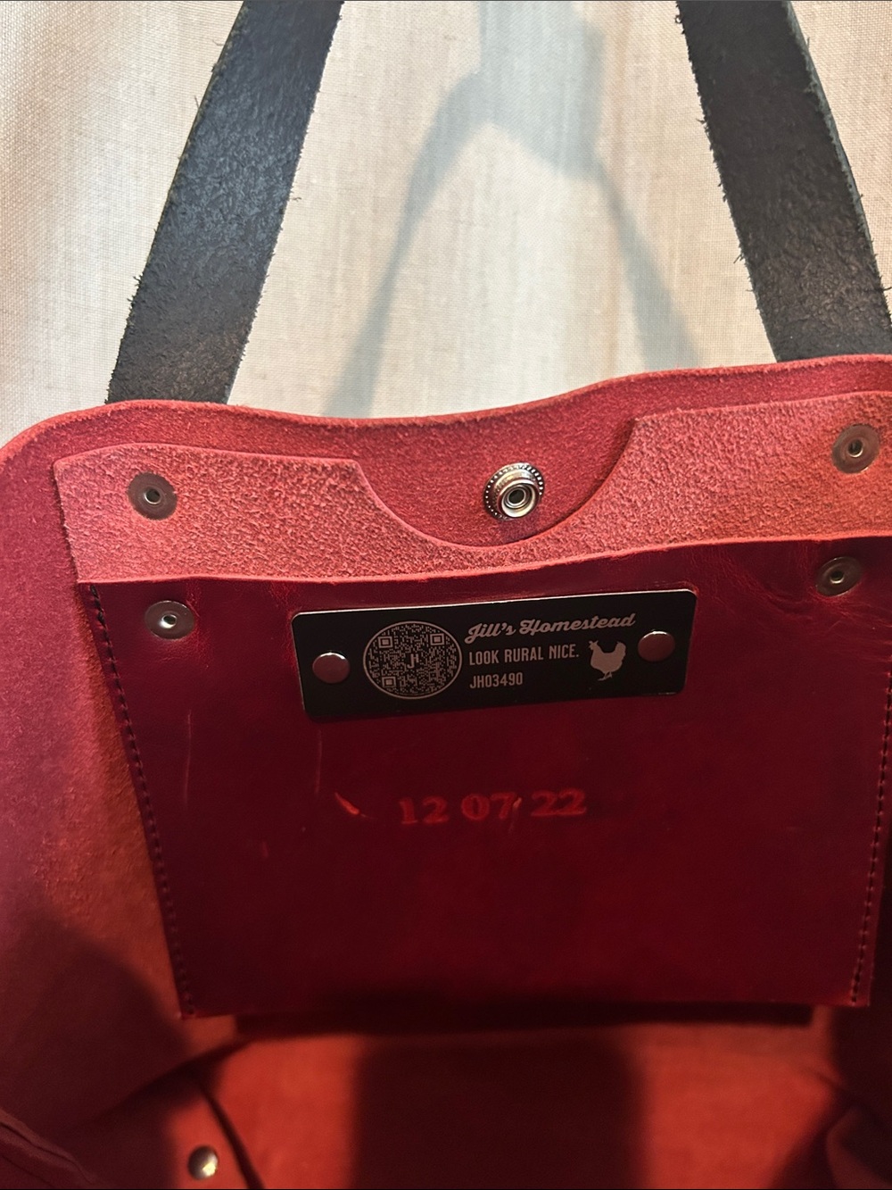 Jill’s Homestead Charger Red shorty tote leather - Picture 5 of 9